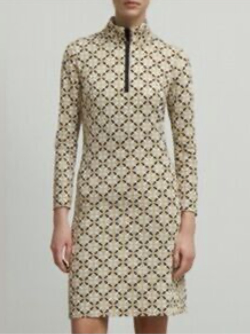 J. MCLAUGHLIN Bedford Catalina Cloth Tennis Preppy Athletic Geometric Tan Dress